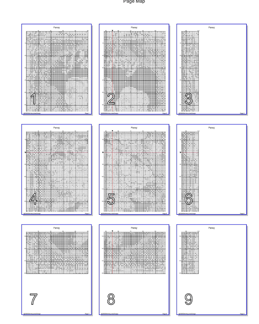 Stitching Jules Design Cross Stitch Pattern Pansy Winter Flower Full Coverage Counted Cross-Stitch Pattern (Digital Download)