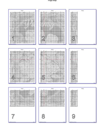 Stitching Jules Design Cross Stitch Pattern Pansy Winter Flower Full Coverage Counted Cross-Stitch Pattern (Digital Download)