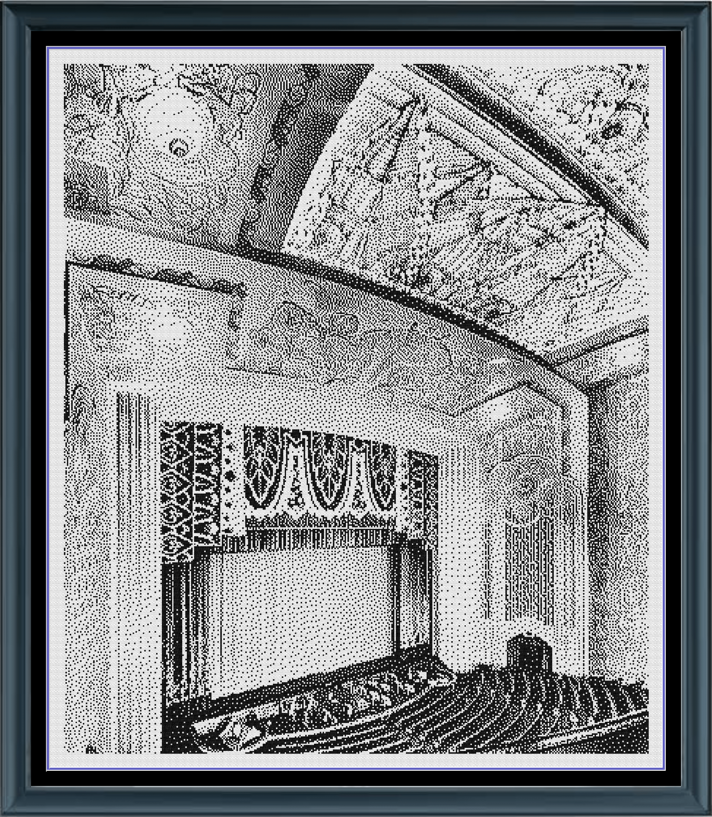 Stitching Jules Design Cross Stitch Pattern Paramount Theater Hollywood Vintage Monochrome Counted Cross-Stitch Pattern (Digital Download)