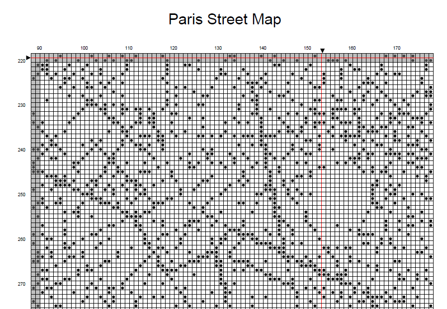 Stitching Jules Design Cross Stitch Pattern Paris Street Map Cross-Stitch Pattern | City Map Cross-Stitch Pattern | Monochrome | Blackwork | Instant PDF Download