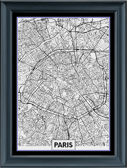 Stitching Jules Design Cross Stitch Pattern Paris Street Map Cross-Stitch Pattern | City Map Cross-Stitch Pattern | Monochrome | Blackwork | Instant PDF Download