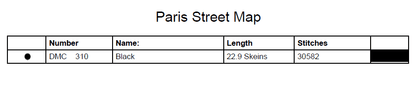 Stitching Jules Design Cross Stitch Pattern Paris Street Map Cross-Stitch Pattern | City Map Cross-Stitch Pattern | Monochrome | Blackwork | Instant PDF Download