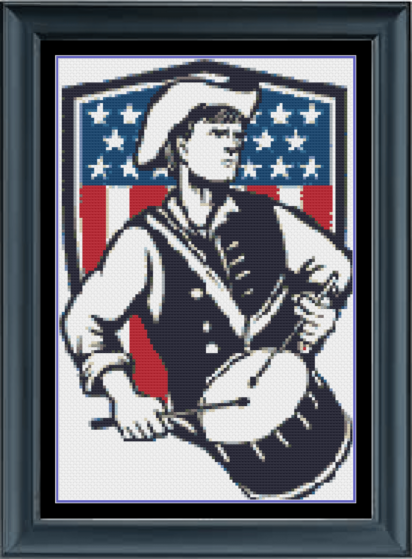 Patriotic American Uncle Sam Counted Cross Stitch Pattern