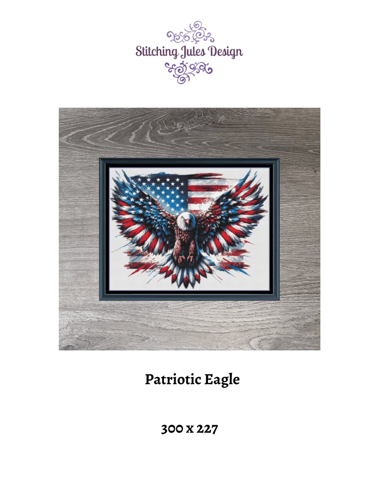 Stitching Jules Design Cross Stitch Pattern Patriotic Eagle