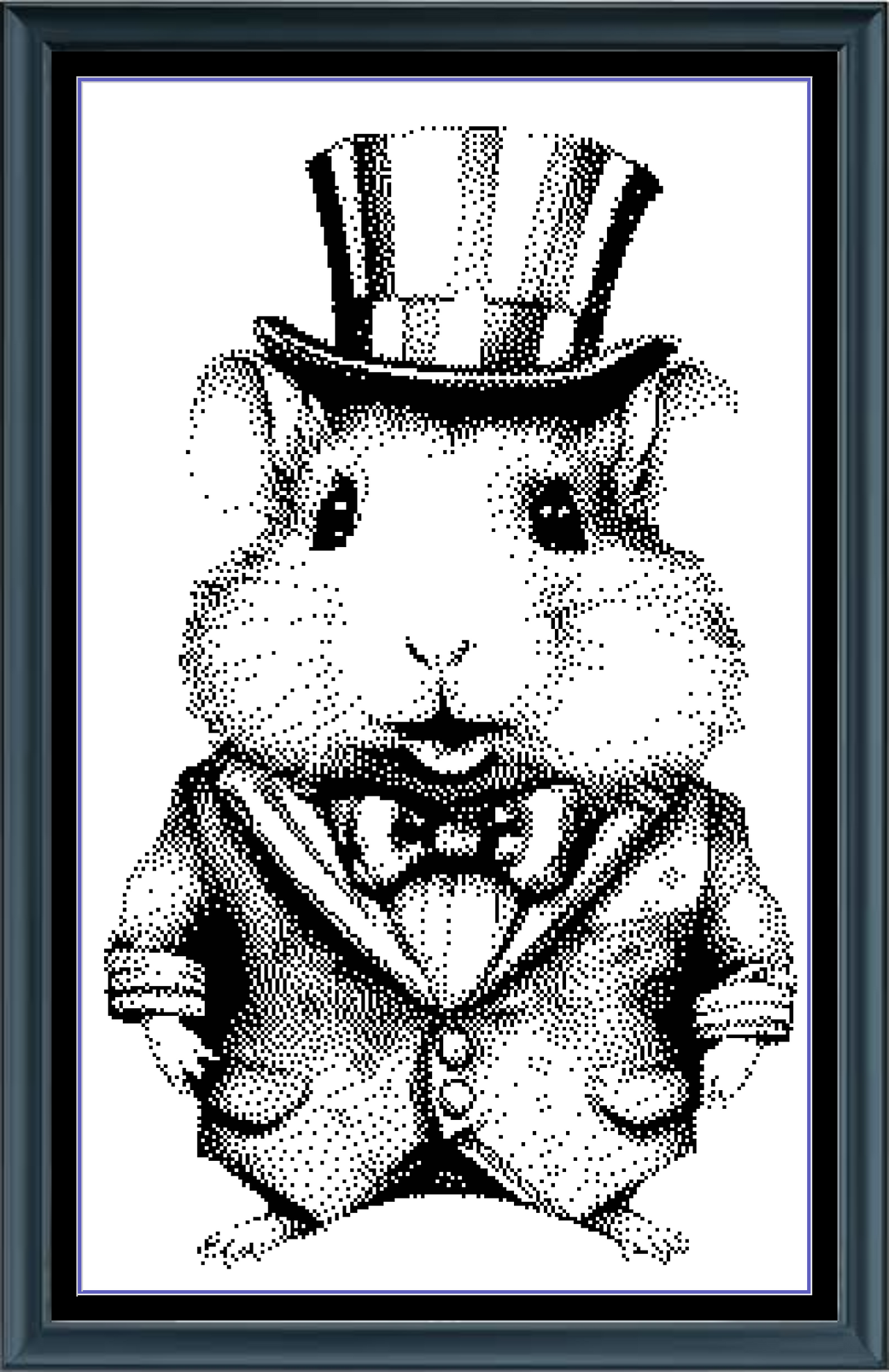 Stitching Jules Design Cross Stitch Pattern Patriotic Mouse USA United States America Animal Monochrome Blackwork Counted Cross Stitch Pattern Digital Download