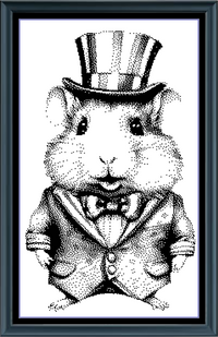 Thumbnail for Stitching Jules Design Cross Stitch Pattern Patriotic Mouse USA United States America Animal Monochrome Blackwork Counted Cross Stitch Pattern Digital Download