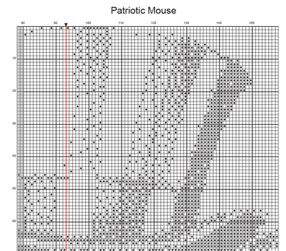 Stitching Jules Design Cross Stitch Pattern Patriotic Mouse USA United States America Animal Monochrome Blackwork Counted Cross Stitch Pattern Digital Download