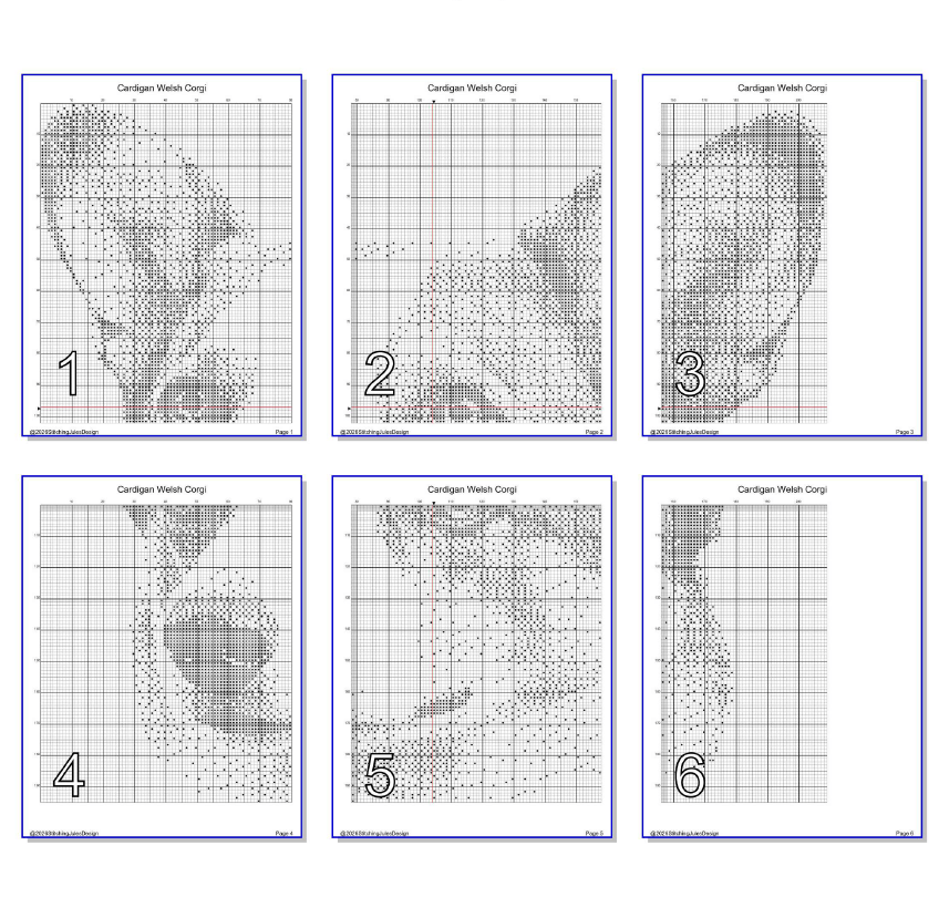 Stitching Jules Design Cross Stitch Pattern Pembroke Welsh Corgi Dog Breed Monochrome Counted Cross-Stitch Pattern (Digital Download)