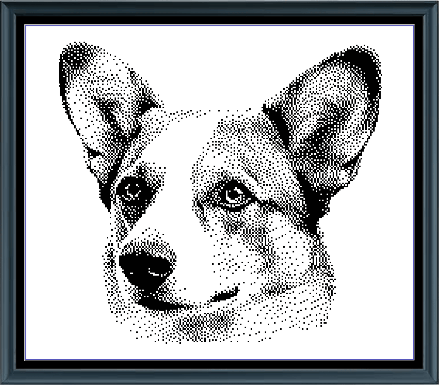 Stitching Jules Design Cross Stitch Pattern Pembroke Welsh Corgi Dog Breed Monochrome Counted Cross-Stitch Pattern (Digital Download)
