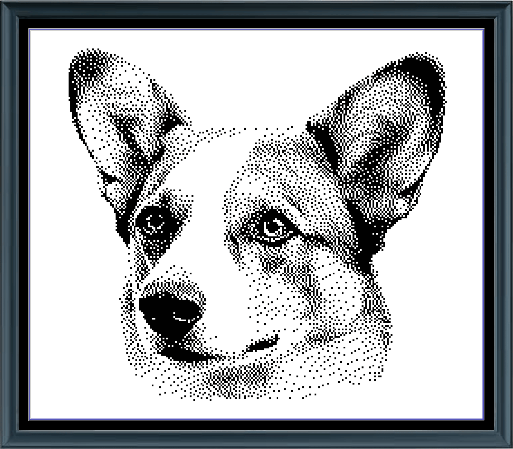 Stitching Jules Design Cross Stitch Pattern Pembroke Welsh Corgi Dog Breed Monochrome Counted Cross-Stitch Pattern (Digital Download)