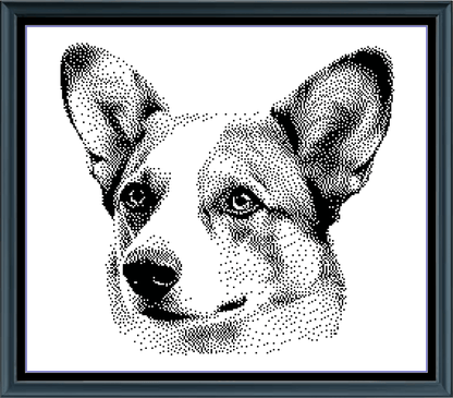 Stitching Jules Design Cross Stitch Pattern Pembroke Welsh Corgi Dog Breed Monochrome Counted Cross-Stitch Pattern (Digital Download)