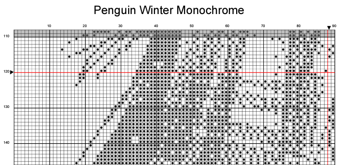 Stitching Jules Design Cross Stitch Pattern Penguin Winter Counted Cross Stitch Pattern | Animal Cross Stitch | Monochrome | Instant Download PDF