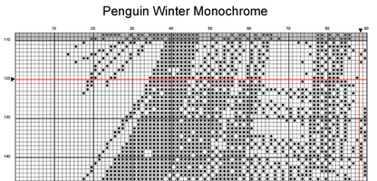 Stitching Jules Design Cross Stitch Pattern Penguin Winter Counted Cross Stitch Pattern | Animal Cross Stitch | Monochrome | Instant Download PDF