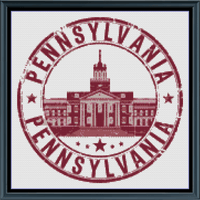 Thumbnail for Stitching Jules Design Cross Stitch Pattern Pennsylvania US State Counted Cross Stitch Collection | Instant Download PDF