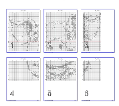 Stitching Jules Design Cross Stitch Pattern Pig Barnyard Animal Portrait Monochrome Counted Cross-Stitch Pattern (Digital Download)