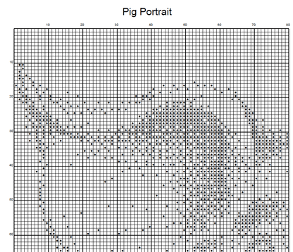 Stitching Jules Design Cross Stitch Pattern Pig Barnyard Animal Portrait Monochrome Counted Cross-Stitch Pattern (Digital Download)