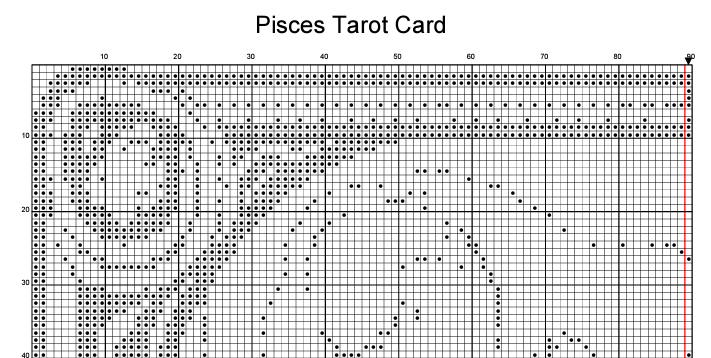 Stitching Jules Design Cross Stitch Pattern Pisces Tarot Card Monochrome