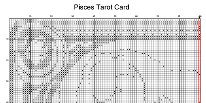 Stitching Jules Design Cross Stitch Pattern Pisces Tarot Card Monochrome