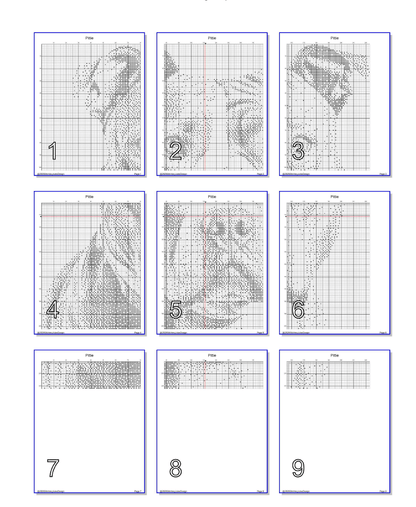 Stitching Jules Design Cross Stitch Pattern Pit Bull Dog Breed Monochrome Counted Cross-Stitch Pattern (Digital Download)