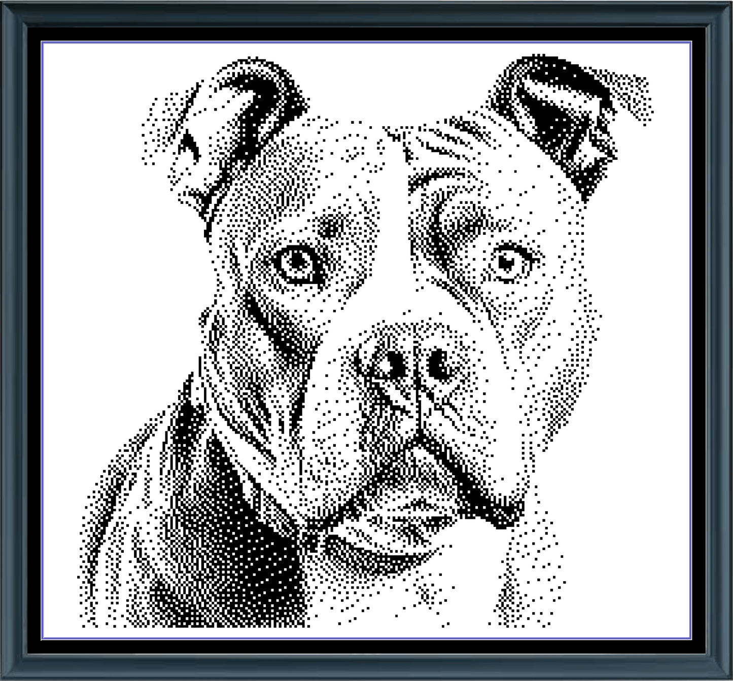 Stitching Jules Design Cross Stitch Pattern Pit Bull Dog Breed Monochrome Counted Cross-Stitch Pattern (Digital Download)