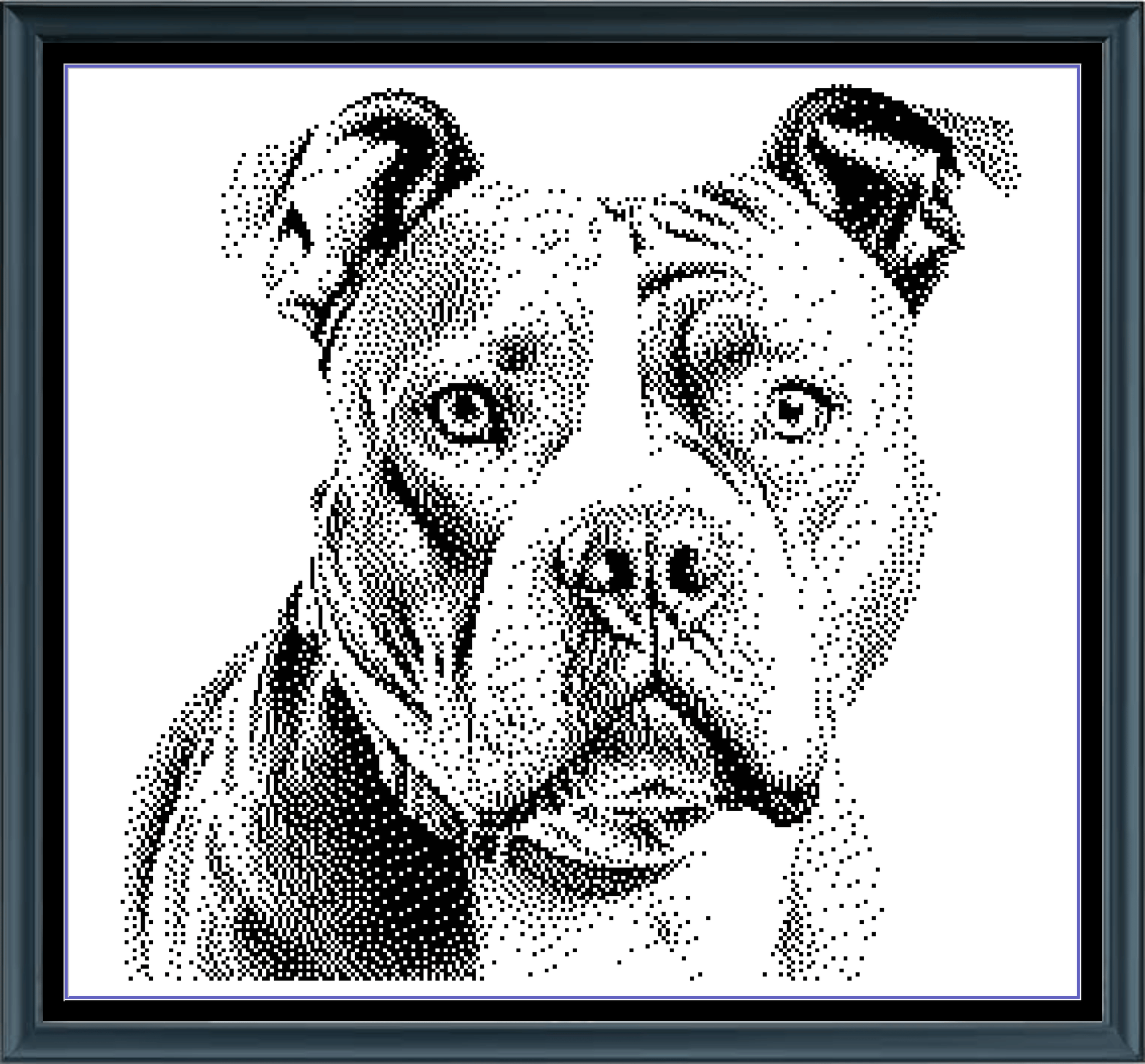 Stitching Jules Design Cross Stitch Pattern Pit Bull Dog Breed Monochrome Counted Cross-Stitch Pattern (Digital Download)