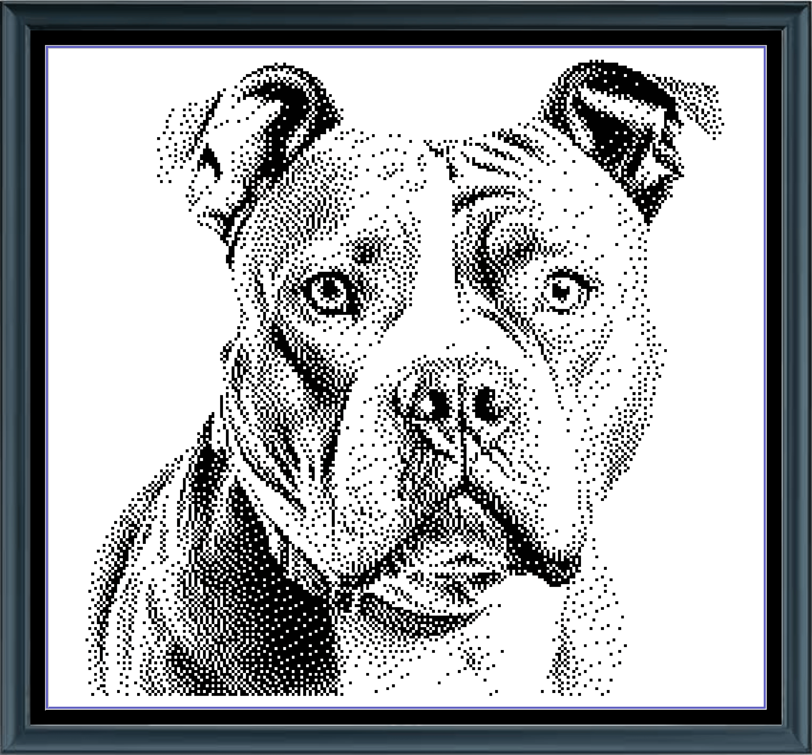 Stitching Jules Design Cross Stitch Pattern Pit Bull Dog Breed Monochrome Counted Cross-Stitch Pattern (Digital Download)