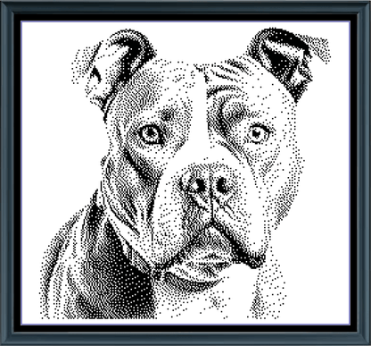 Stitching Jules Design Cross Stitch Pattern Pit Bull Dog Breed Monochrome Counted Cross-Stitch Pattern (Digital Download)