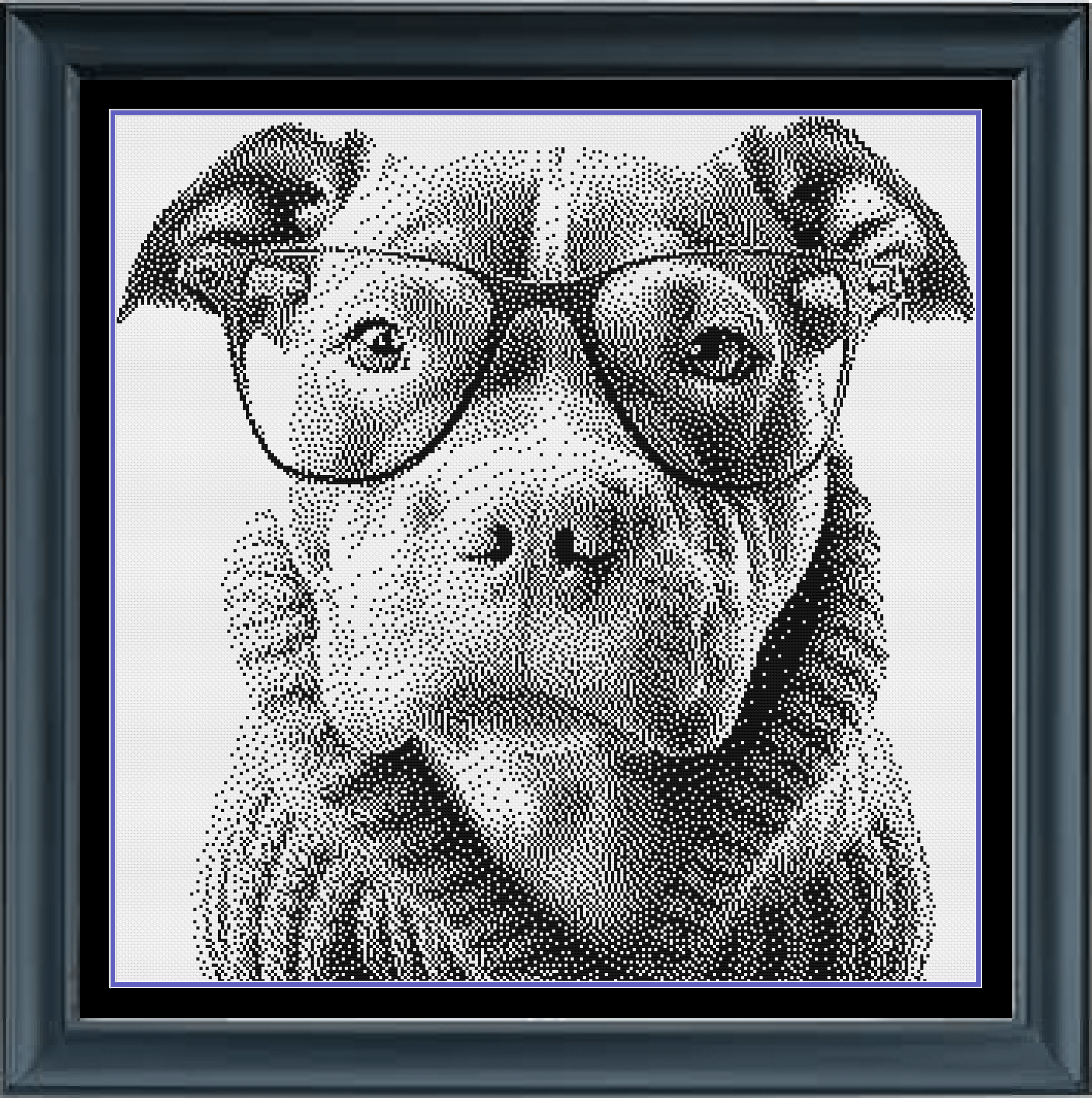 Stitching Jules Design Cross Stitch Pattern Pit Bull Monochrome Cross-Stitch Pattern Instant Download PDF