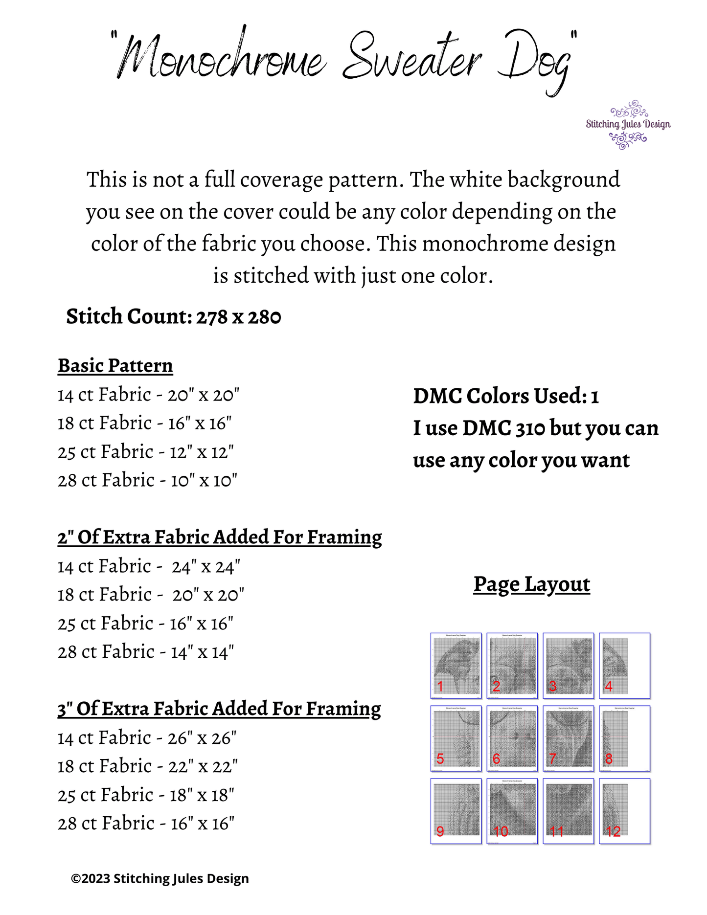 Stitching Jules Design Cross Stitch Pattern Pit Bull Monochrome Cross-Stitch Pattern Instant Download PDF