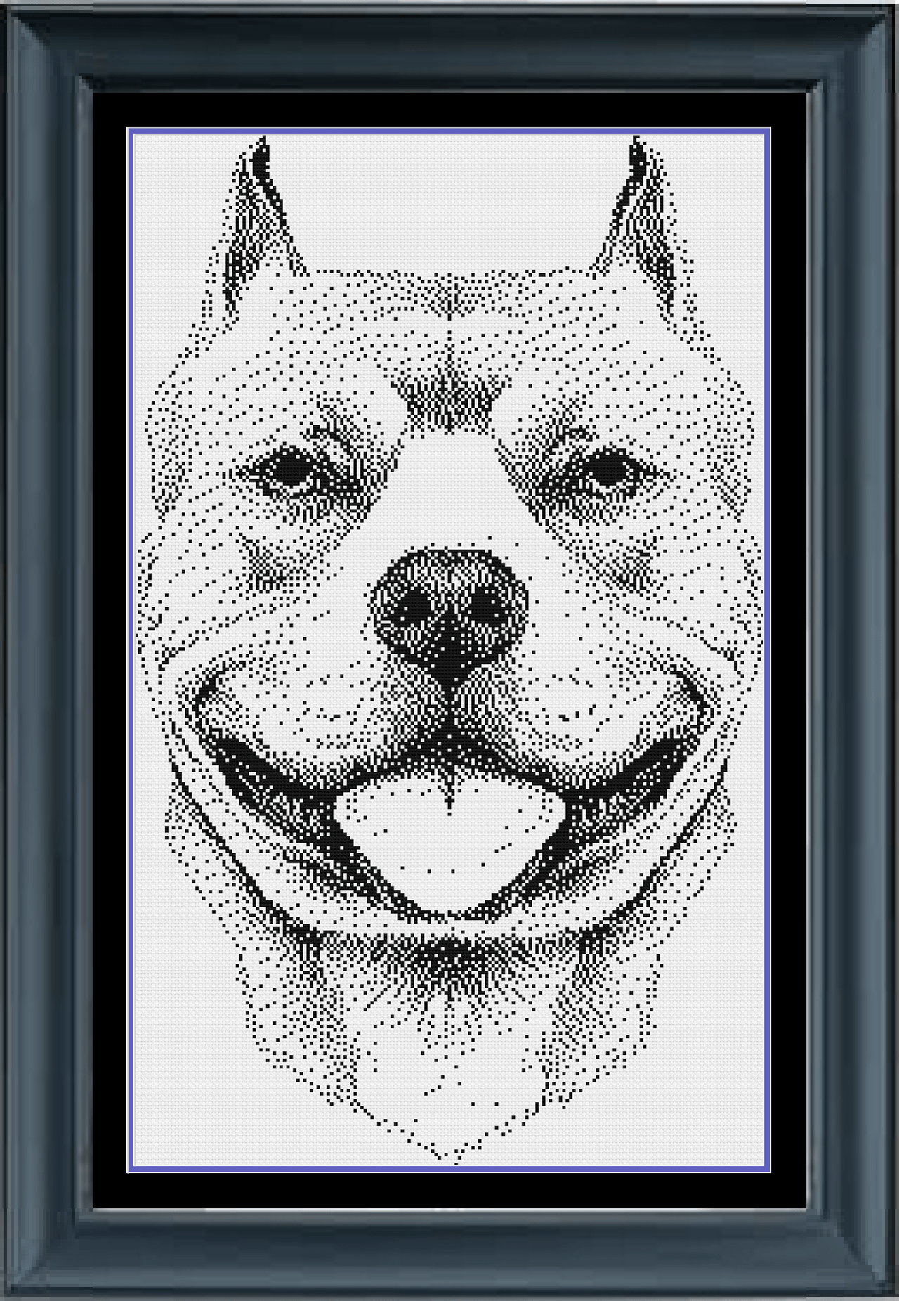 Stitching Jules Design Cross Stitch Pattern Digital PDF Download - $10 Pit Bull Terrier Cross Stitch Pattern | Dog Cross Stitch Pattern | Monochrome Cross Stitch | Physical And PDF Download Pattern Options