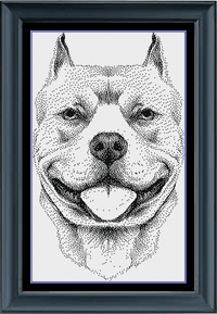 Thumbnail for Stitching Jules Design Cross Stitch Pattern Digital PDF Download - $10 Pit Bull Terrier Cross Stitch Pattern | Dog Cross Stitch Pattern | Monochrome Cross Stitch | Physical And PDF Download Pattern Options