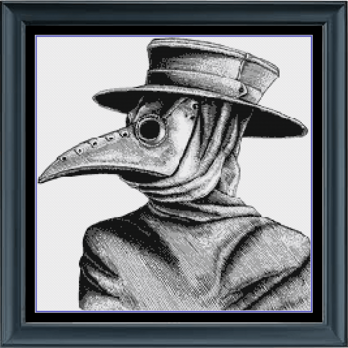Stitching Jules Design Cross Stitch Pattern Plague Doctor Greyscale Counted Cross Stitch Pattern Instant PDF Download Pattern Keeper Ready