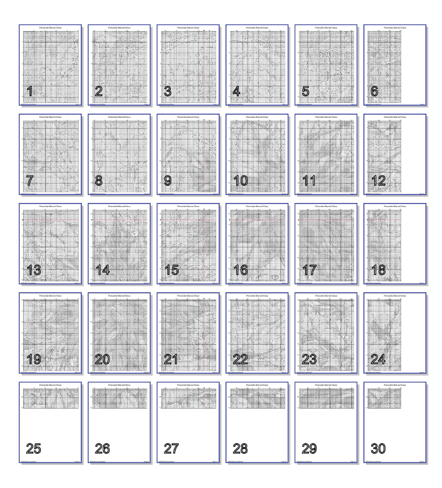 Stitching Jules Design Cross Stitch Pattern Poinsettia Flowers Floral Stained Glass Full Coverage Counted Cross-Stitch Pattern (Digital Download)