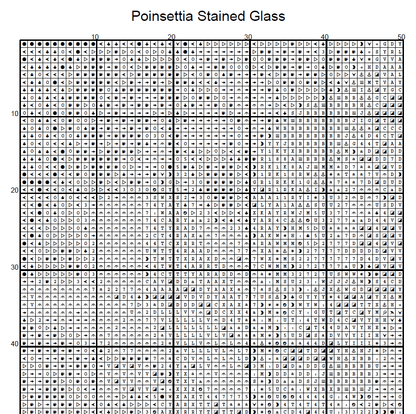 Stitching Jules Design Cross Stitch Pattern Poinsettia Flowers Floral Stained Glass Full Coverage Counted Cross-Stitch Pattern (Digital Download)