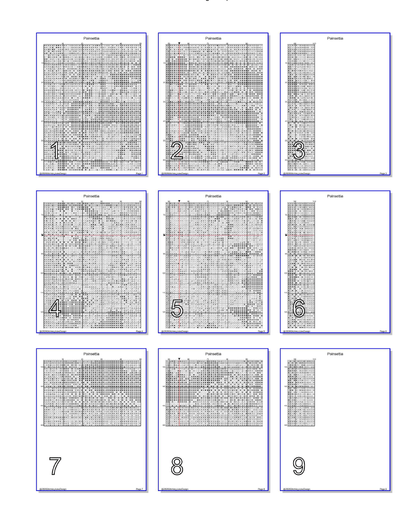 Stitching Jules Design Cross Stitch Pattern Poinsettia Winter Flower Full Coverage Counted Cross-Stitch Pattern (Digital Download)