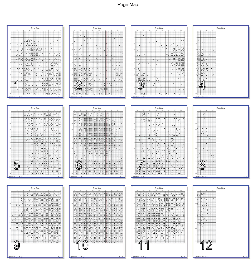 Stitching Jules Design Cross Stitch Pattern Polar Bear Wild Animal Monochrome Counted Cross-Stitch Pattern (Digital Download)