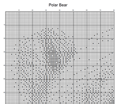 Stitching Jules Design Cross Stitch Pattern Polar Bear Wild Animal Monochrome Counted Cross-Stitch Pattern (Digital Download)