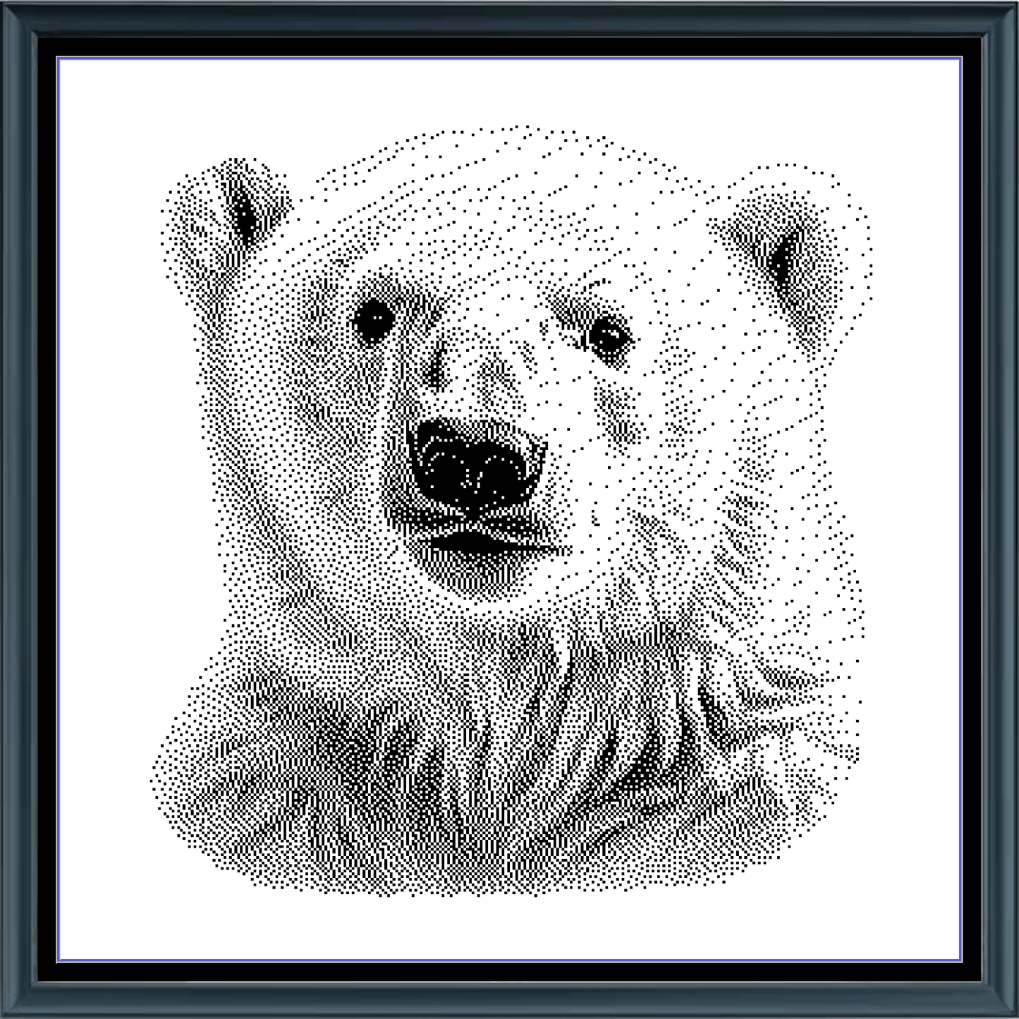 Stitching Jules Design Cross Stitch Pattern Polar Bear Wild Animal Monochrome Counted Cross-Stitch Pattern (Digital Download)
