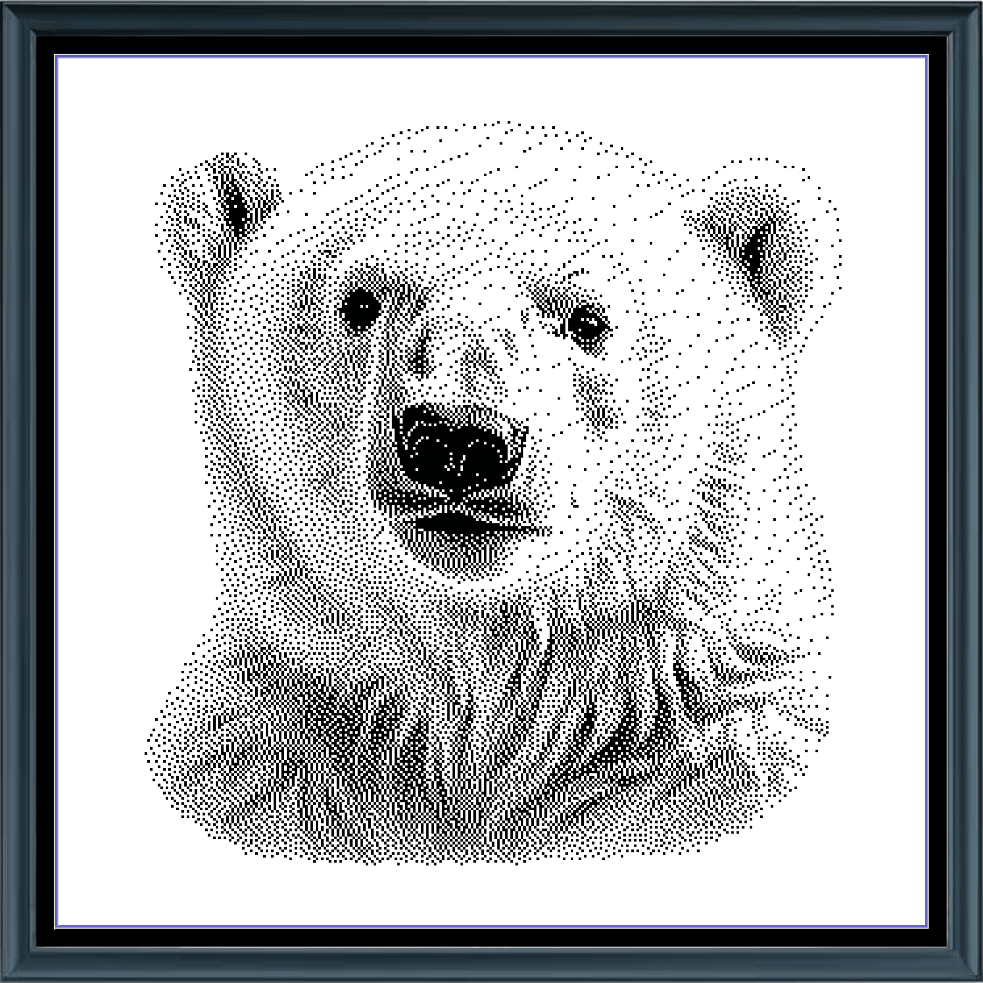 Stitching Jules Design Cross Stitch Pattern Polar Bear Wild Animal Monochrome Counted Cross-Stitch Pattern (Digital Download)