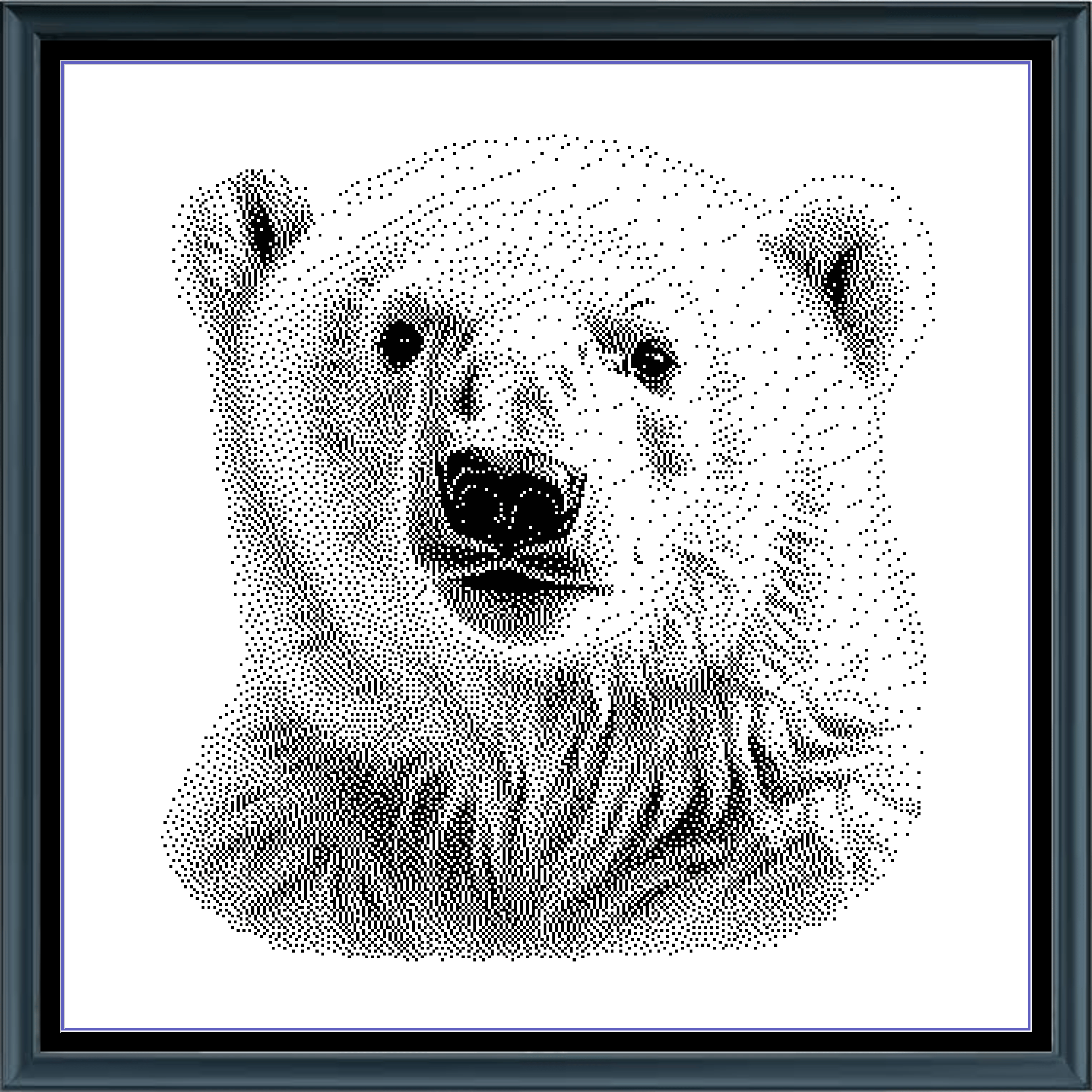 Stitching Jules Design Cross Stitch Pattern Polar Bear Wild Animal Monochrome Counted Cross-Stitch Pattern (Digital Download)