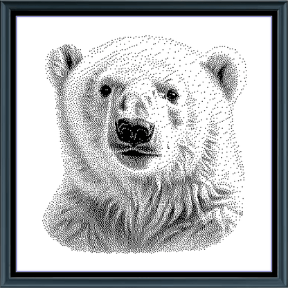 Stitching Jules Design Cross Stitch Pattern Polar Bear Wild Animal Monochrome Counted Cross-Stitch Pattern (Digital Download)
