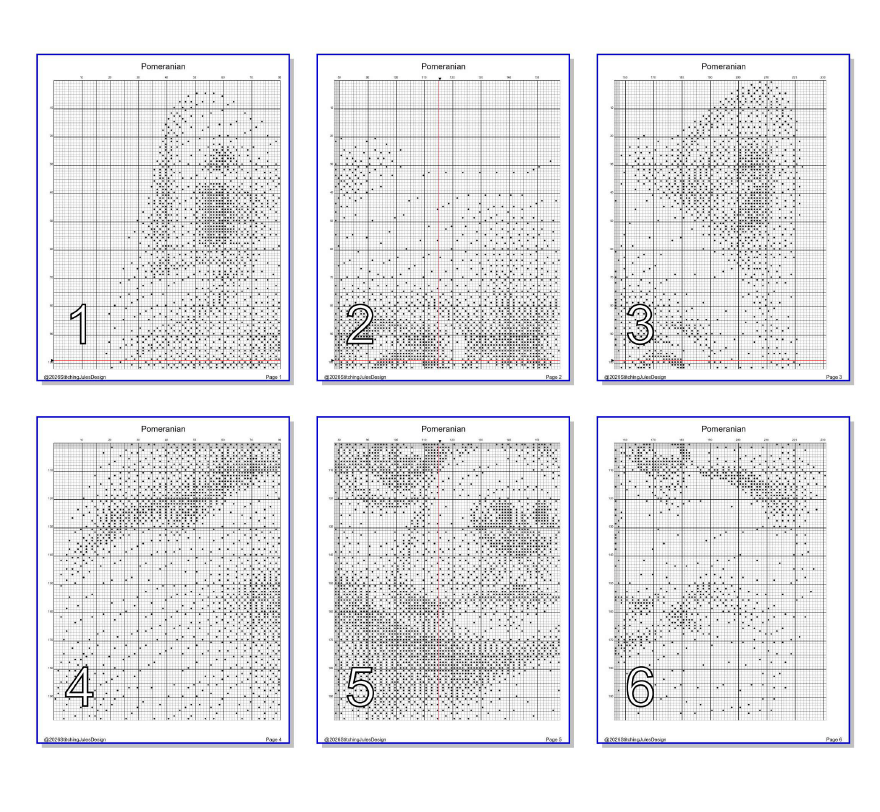 Stitching Jules Design Cross Stitch Pattern Pomeranian Dog Breed Monochrome Counted Cross-Stitch Pattern (Digital Download)