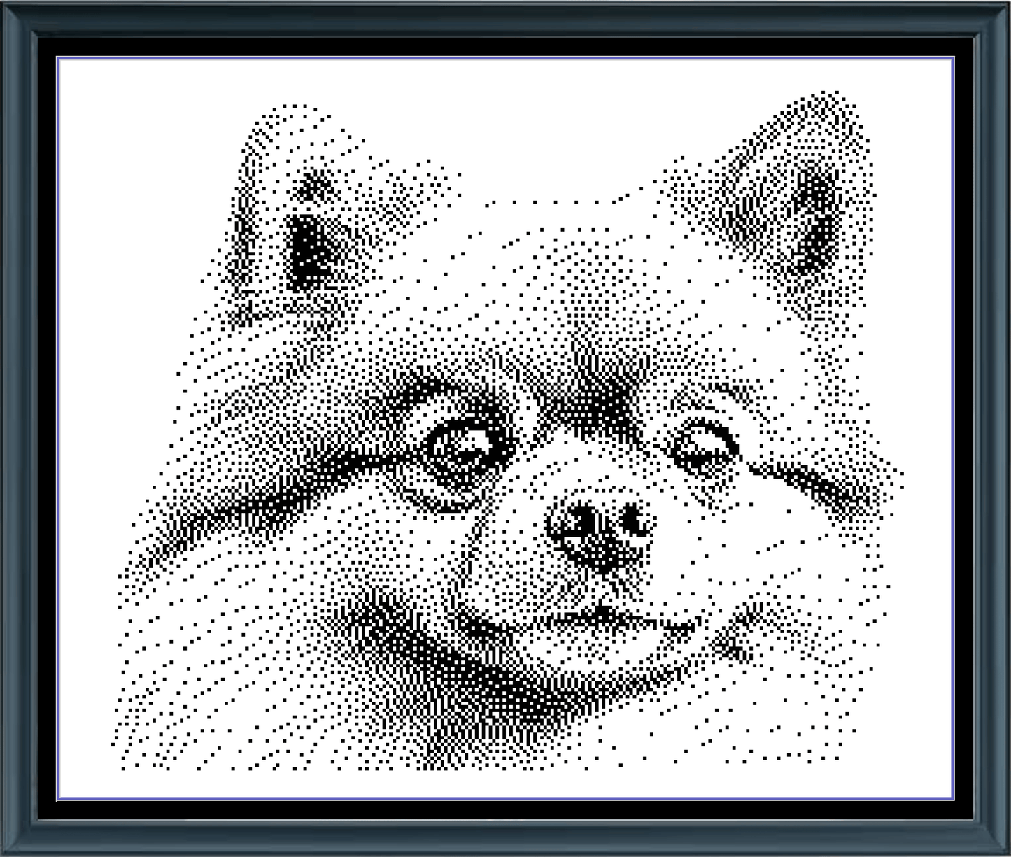 Stitching Jules Design Cross Stitch Pattern Pomeranian Dog Breed Monochrome Counted Cross-Stitch Pattern (Digital Download)