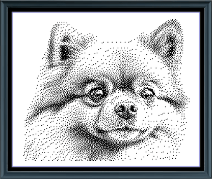 Stitching Jules Design Cross Stitch Pattern Pomeranian Dog Breed Monochrome Counted Cross-Stitch Pattern (Digital Download)