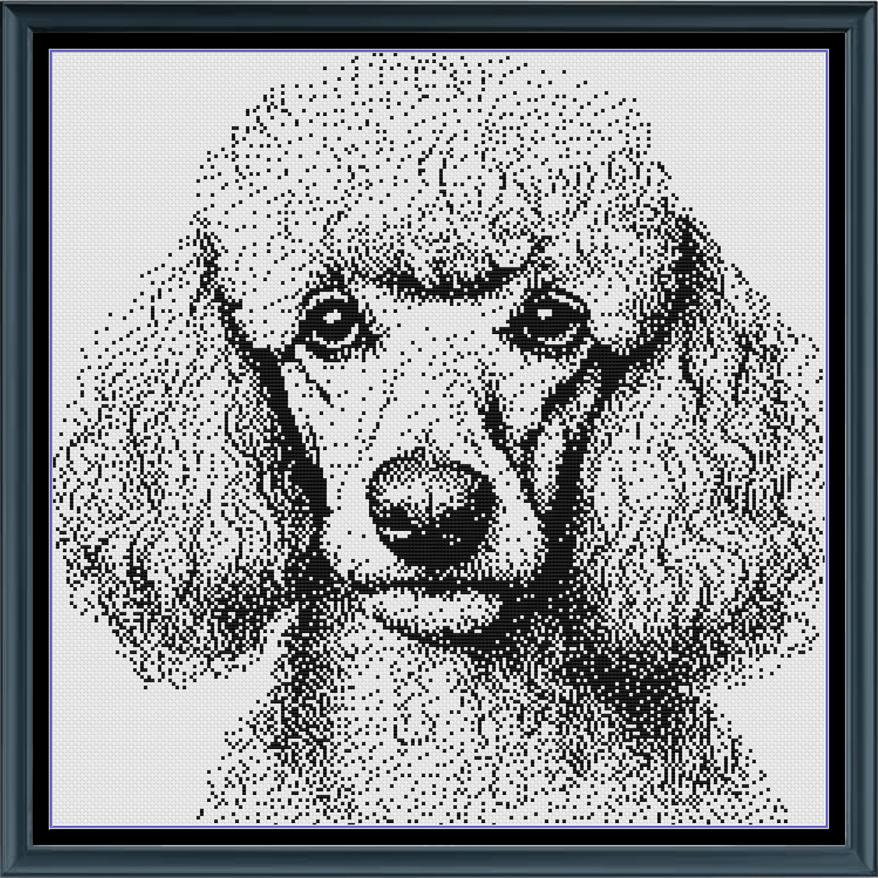 Stitching Jules Design Cross Stitch Pattern Poodle in  Monochrome