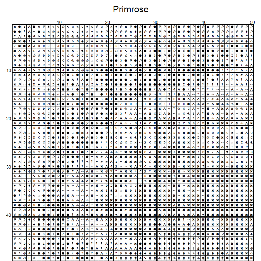 Stitching Jules Design Cross Stitch Pattern Primrose Winter Flower Full Coverage Counted Cross-Stitch Pattern (Digital Download)