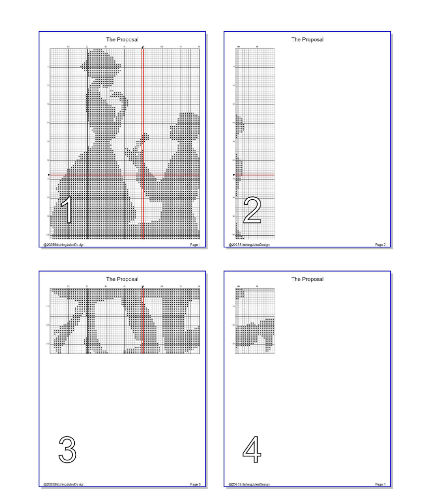 Stitching Jules Design Cross Stitch Pattern Proposal Engagement Love Counted Cross-Stitch Pattern (Digital Download)