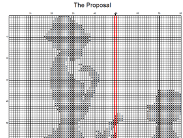 Stitching Jules Design Cross Stitch Pattern Proposal Engagement Love Counted Cross-Stitch Pattern (Digital Download)