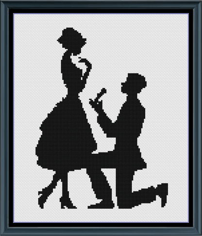 Stitching Jules Design Cross Stitch Pattern Proposal Engagement Love Counted Cross-Stitch Pattern (Digital Download)