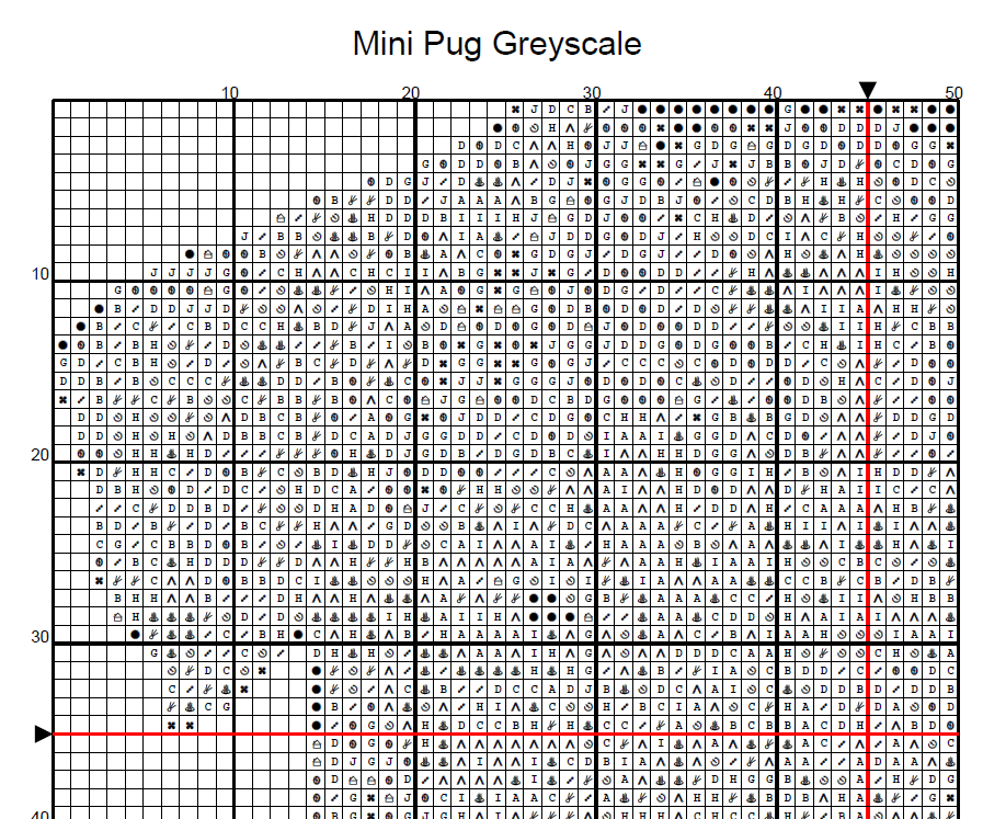 Stitching Jules Design Cross Stitch Pattern Pug Dog Breed Mini Counted Cross-Stitch Pattern (Digital Download)
